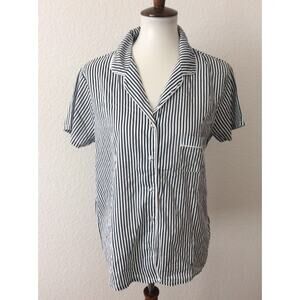 Splendid Sleepwear Top Button Down Striped Pajama Top